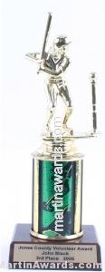 Green Single Column Female T-Ball Trophy 1
