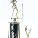 Black Single Column Female T-Ball With 1 Eagle Trophy 1