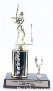 Black Single Column Female T-Ball With 1 Eagle Trophy 1