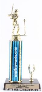 Blue Single Column Female T-Ball With 1 Eagle Trophy 1