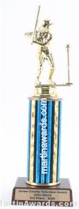 Blue Single Column Female T-Ball Trophy 1