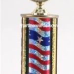 Red/White/Blue Single Column Horseshoe Trophy 1