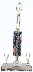 Wood Single Column Female Basketball With 2 Eagles Trophy 1
