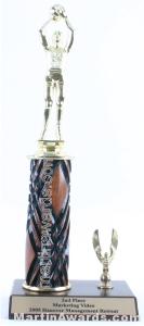 Wood Single Column Female Basketball With 1 Eagle Trophy 1