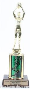 Green Single Column Female Basketball Trophy 1