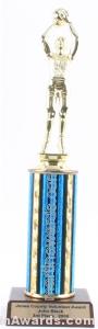 Blue Single Column Female Basketball Trophy 1