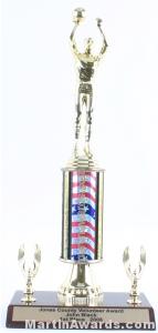 Red/White/Blue Single Column Male Basketball With 2 Eagles Trophy 1