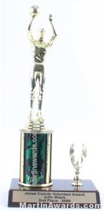 Green Single Column Male Basketball With 1 Eagle Trophy 1