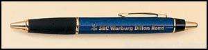 Blue Marble Brass Pen with Gold Trim 1