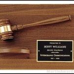 Wood Gavel On Walnut Plaque 1