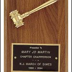 Plaque – Metal Goldtone Gavel Awards 1