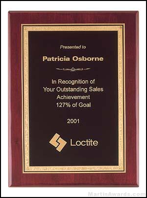 Plaque – Piano Finish Plaques with Black Brass Plate/Florentine Border 1