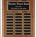 Plaque – American Walnut Perpetual Plaques with Black Brass Plates 1
