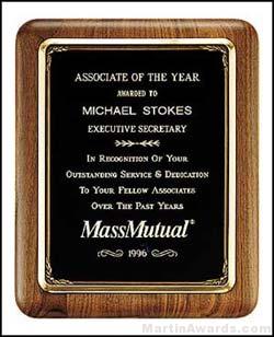Plaque – American Walnut Plaque w/Antique Bronze Cast Frame 1