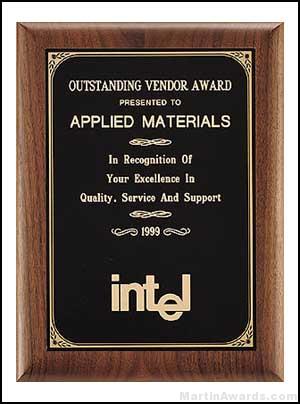 Plaque – Solid Walnut Plaque with Black Brass Plate 1