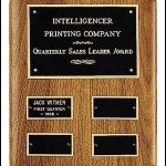 Plaque – American Walnut Perpetual Plaque for Quarterly Awards 1