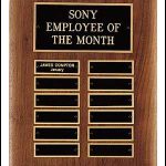 Plaque – American Walnut Perpetual Plaques with Black Brass Plates 1
