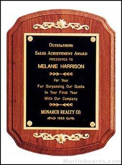 Plaque – Solid Walnut Coventry Plaques w/Gold Relief Trim 1