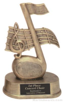 Music Note Gold Resin Trophies 1