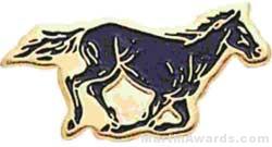 13/16″ Enameled Mustang Mascot Pin 1