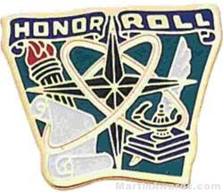 7/8″ Etched Soft Enamel Honor Roll Chenille Letter Pin 1