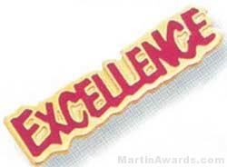 1 1/16″ Etched Soft Enamel Excellence Chenille Letter Pin 1