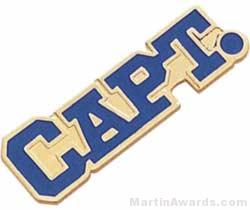 1 1/8″ Etched Soft Enamel Captain Chenille Letter Pin 1