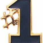 5/8″ Etched Soft Enamel Black #1 Chenille Letter Pin 1