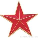 7/8″ Etched Soft Enamel Red Star Chenille Letter Pin 1