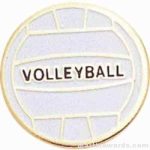 3/4″ Etched Soft Enamel Volleyball Chenille Letter Pin 1