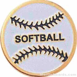 3/4″ Etched Soft Enamel Softball Chenille Letter Pin 1