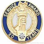 3/4″ Service Recognition Award Pins 25 Years with Diamond 1