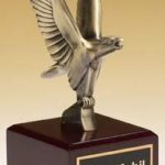 Eagle Award – Bronze Eagle on Mahogany and Black Finished Hardwood Base 1