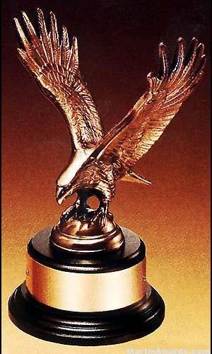 Eagle Award – Antique Bronze Cast Eagle Award with Black Round Base 1