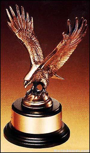 Eagle Award – Antique Bronze Cast Eagle Award with Black Round Base 1